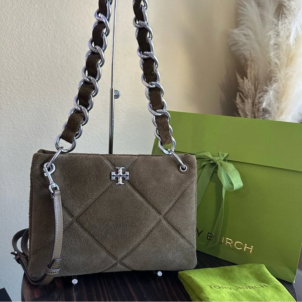 Tory Burch SMALL KIRA DIAMOND QUILT SUEDE SHOULDER BAG - Picture 16 of 16